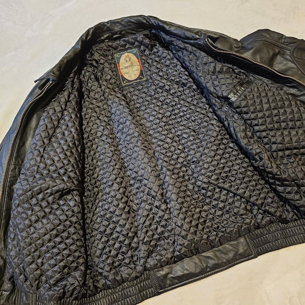 Men's Vintage Members Only Soft Black Leather Jacket Size XL - Picture 9 of 12